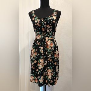 CottageCore Floral Corset Tie Back BabyDoll Dress Band Of Gypsies Size Small